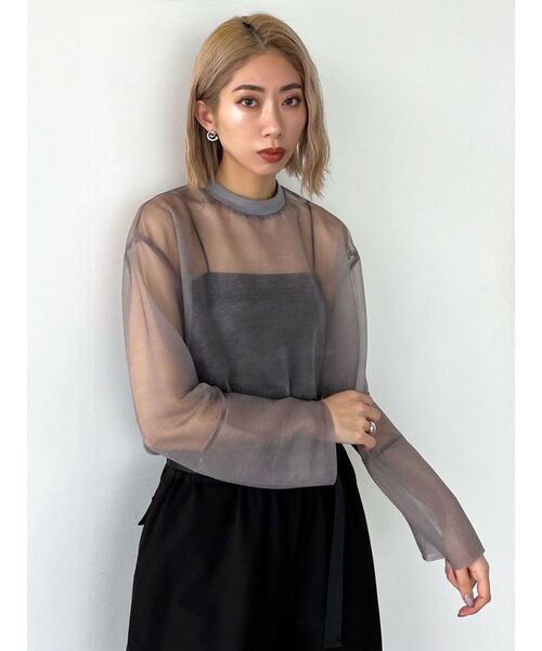 EMODA（エモダ）の「シアールーズオーバートップ（Tシャツ/カットソー・レディース・ブラック/グレー/ブルー・FREE）」の15枚目の写真