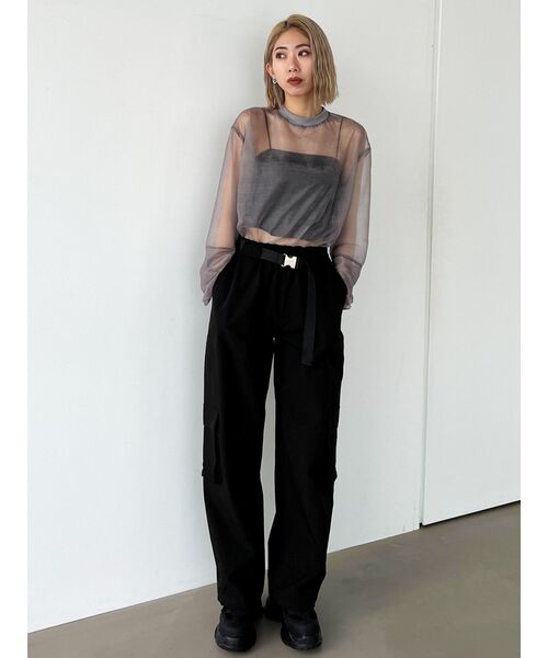 EMODA（エモダ）の「シアールーズオーバートップ（Tシャツ/カットソー・レディース・ブラック/グレー/ブルー・FREE）」の20枚目の写真