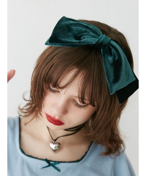 jouetie（ジュエティ）の「BIGリボンカチューシャ（カチューシャ・レディース・グリーン/ブラック・FREE）」の6枚目の写真