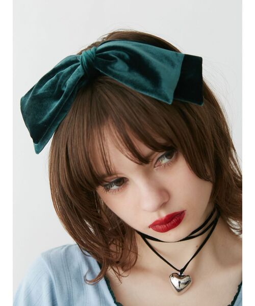 jouetie（ジュエティ）の「BIGリボンカチューシャ（カチューシャ・レディース・グリーン/ブラック・FREE）」の14枚目の写真