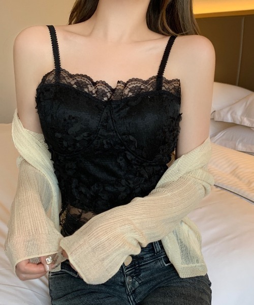 カップ付きビスチェ（キャミソール）｜LAC-VERT（ラック・ヴェール）の