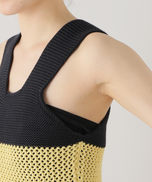 RITA ROW(リタロウ)の「【RITA ROW/リタロウ】イエローニットキャミ(キャミソール・レディース・イエロー・X-SMALL)」の2枚目の写真