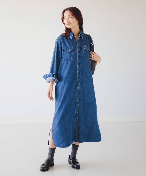 Lee / 別注 デニム シャツ ワンピース（S～M)（シャツワンピース