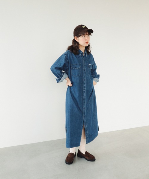 Lee（リー）の「【ビームスの百名品】【別注】Lee / デニム シャツ ワンピース（S～M）（シャツワンピース・レディース・ネイビー/ブルー系その他3/ロイヤルブルー・SMALL/MEDIUM）」の20枚目の写真