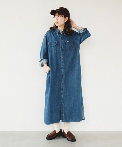 Lee（リー）の「【ビームスの百名品】【別注】Lee / デニム シャツ ワンピース（S～M）（シャツワンピース・レディース・ネイビー/ブルー系その他3/ロイヤルブルー・SMALL/MEDIUM）」の22枚目の写真