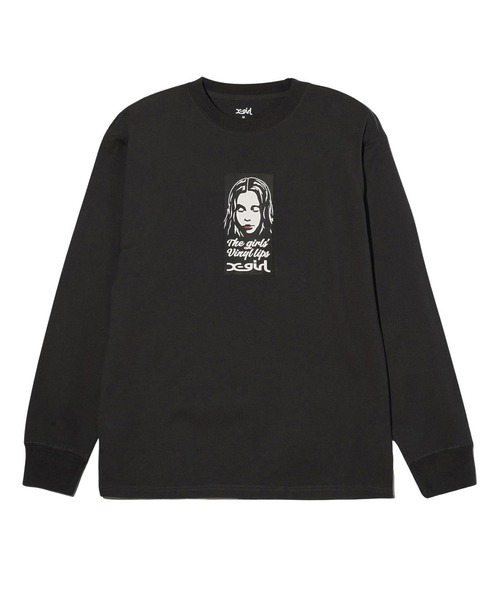 X-girl（エックスガール）の「VINYL LIP FACE L/S TEE（Tシャツ/カットソー・レディース・ホワイト/チャコール/ネイビー・S/M/L/XL）」の10枚目の写真
