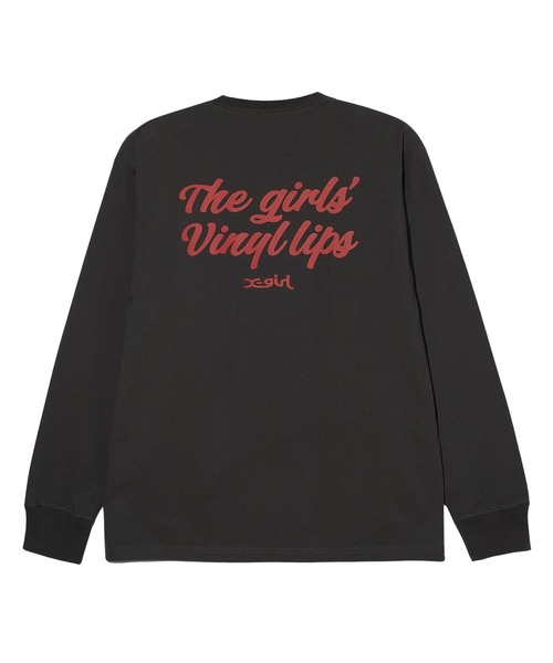 X-girl（エックスガール）の「VINYL LIP FACE L/S TEE（Tシャツ/カットソー・レディース・ホワイト/チャコール/ネイビー・S/M/L/XL）」の11枚目の写真