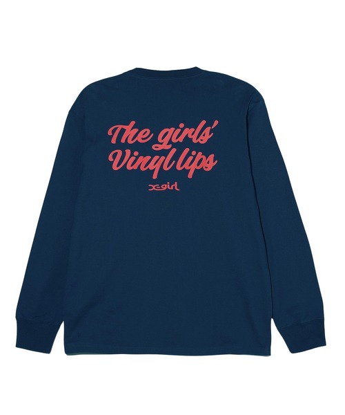 X-girl（エックスガール）の「VINYL LIP FACE L/S TEE（Tシャツ/カットソー・レディース・ホワイト/チャコール/ネイビー・S/M/L/XL）」の12枚目の写真