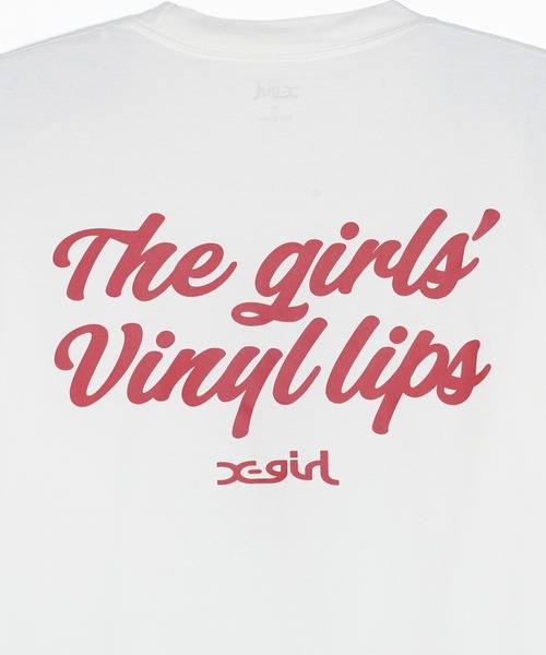 X-girl（エックスガール）の「VINYL LIP FACE L/S TEE（Tシャツ/カットソー・レディース・ホワイト/チャコール/ネイビー・S/M/L/XL）」の18枚目の写真