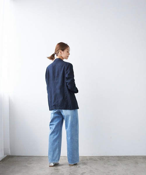 YANUK（ヤヌーク）の「Really Light ルーズストレート"JOAN"（デニムパンツ・レディース・サックスブルー・26inch/25inch/24inch/23inch/22inch/21inch/27inch）」の2枚目の写真