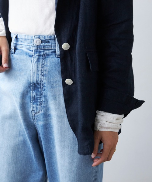 YANUK（ヤヌーク）の「Really Light ルーズストレート"JOAN"（デニムパンツ・レディース・サックスブルー・26inch/25inch/24inch/23inch/22inch/21inch/27inch）」の4枚目の写真