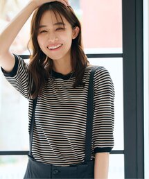 grove | 【ひんやり多機能】やわらかドライタッチ五分袖プルオーバー(ニット/セーター)