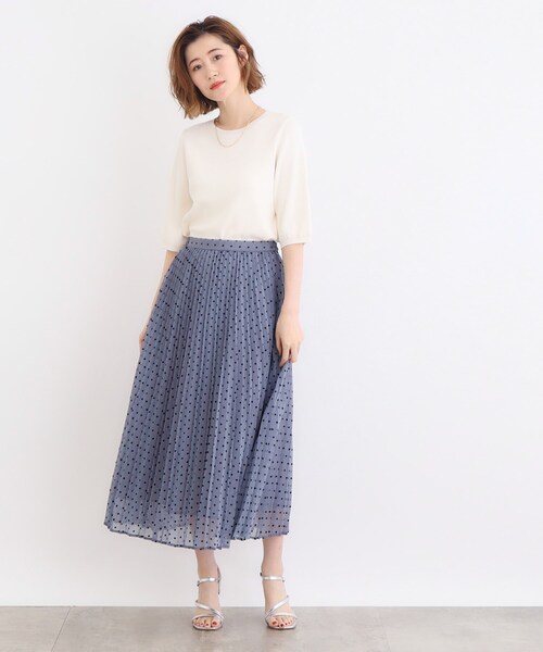 grove(グローブ)の「◆【ひんやり多機能】やわらかドライタッチ五分袖プルオーバー(ニット/セーター・レディース・チャコールグレー/ブラック系2/グリーン/オフホワイト/ブラック・02/03/01/04/05)」の9枚目の写真