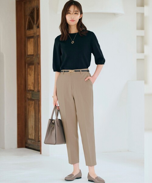 grove(グローブ)の「◆【ひんやり多機能】やわらかドライタッチ五分袖プルオーバー(ニット/セーター・レディース・チャコールグレー/ブラック系2/グリーン/オフホワイト/ブラック・02/03/01/04/05)」の16枚目の写真