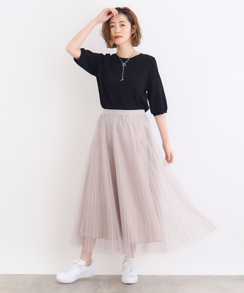 grove(グローブ)の「◆【ひんやり多機能】やわらかドライタッチ五分袖プルオーバー(ニット/セーター・レディース・チャコールグレー/ブラック系2/グリーン/オフホワイト/ブラック・02/03/01/04/05)」の19枚目の写真