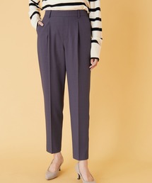 麻調ストレッチ素材テーパードパンツ65丈