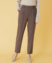 麻調ストレッチ素材テーパードパンツ65丈