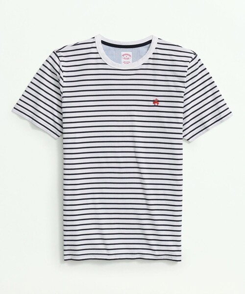 【セール】ピーチコットン ストライプ Tシャツ（Tシャツ/カットソー）｜BROOKS BROTHERS（ブルックスブラザーズ）