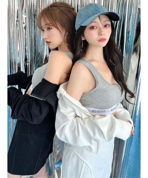 RESEXXY（リゼクシー）の「フロントジップクロップドパーカー【セットアップ着用可能】（パーカー・レディース・ホワイト/グレー/ブラック・FREE）」の22枚目の写真