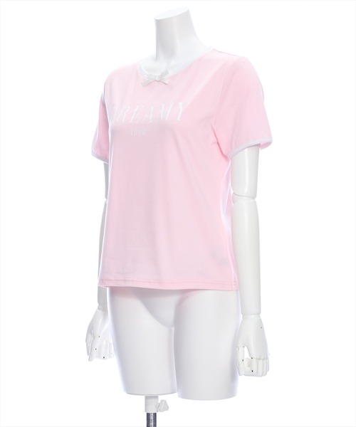 clear（クリア）の「配色リボンロゴTシャツ（Tシャツ/カットソー・レディース・ブラック/オフホワイト/ピンク・F）」の10枚目の写真