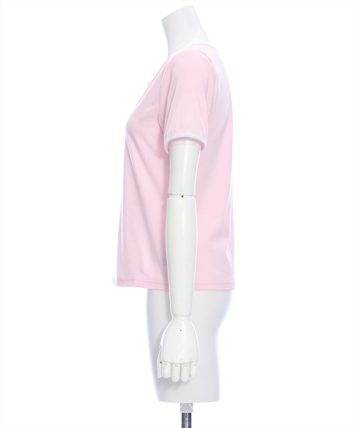 clear（クリア）の「配色リボンロゴTシャツ（Tシャツ/カットソー・レディース・ブラック/オフホワイト/ピンク・F）」の9枚目の写真