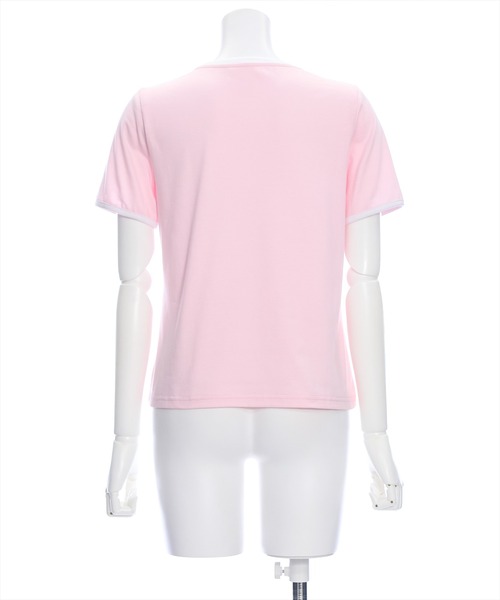 clear（クリア）の「配色リボンロゴTシャツ（Tシャツ/カットソー・レディース・ブラック/オフホワイト/ピンク・F）」の7枚目の写真