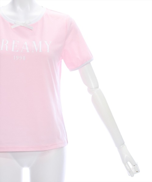 clear（クリア）の「配色リボンロゴTシャツ（Tシャツ/カットソー・レディース・ブラック/オフホワイト/ピンク・F）」の6枚目の写真