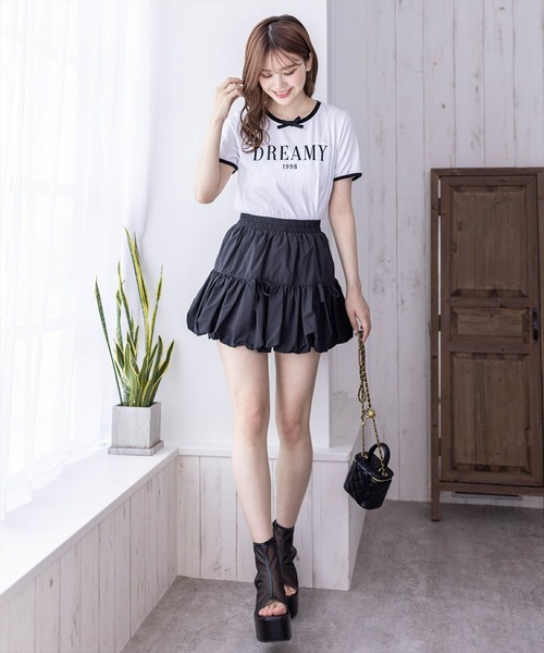 clear（クリア）の「配色リボンロゴTシャツ（Tシャツ/カットソー・レディース・ブラック/オフホワイト/ピンク・F）」の12枚目の写真