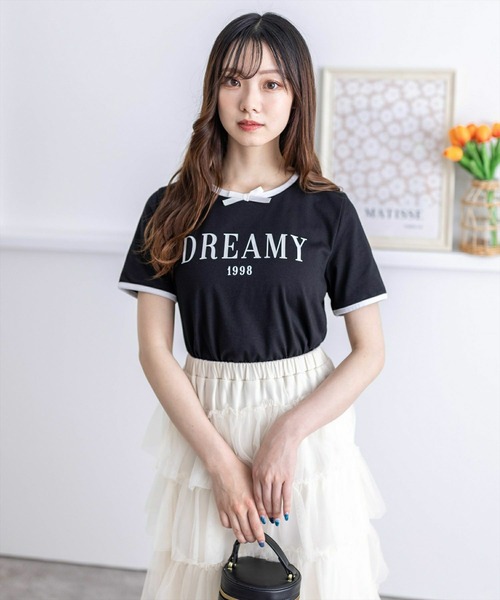 clear（クリア）の「配色リボンロゴTシャツ（Tシャツ/カットソー・レディース・ブラック/オフホワイト/ピンク・F）」の15枚目の写真