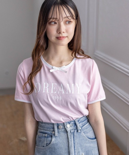clear（クリア）の「配色リボンロゴTシャツ（Tシャツ/カットソー・レディース・ブラック/オフホワイト/ピンク・F）」の22枚目の写真