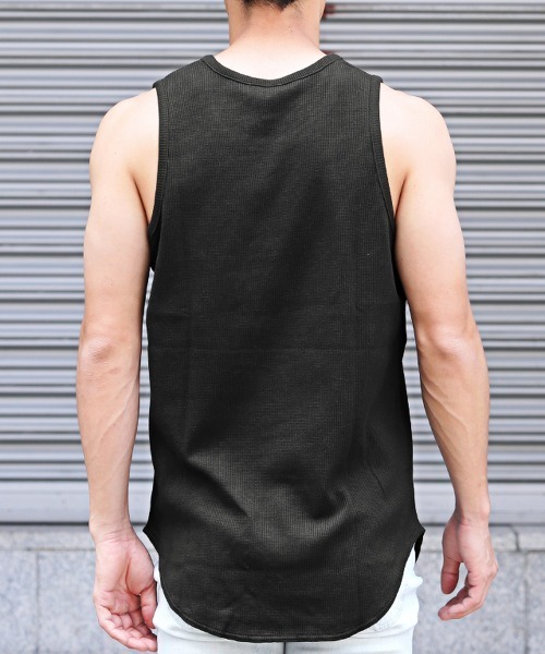 LUXSTYLE(ラグスタイル)の「ワッフルタンクトップ(タンクトップ・メンズ・ブラック/ホワイト・L/M/XL)」の9枚目の写真