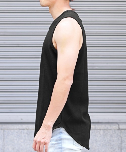 LUXSTYLE(ラグスタイル)の「ワッフルタンクトップ(タンクトップ・メンズ・ブラック/ホワイト・L/M/XL)」の8枚目の写真