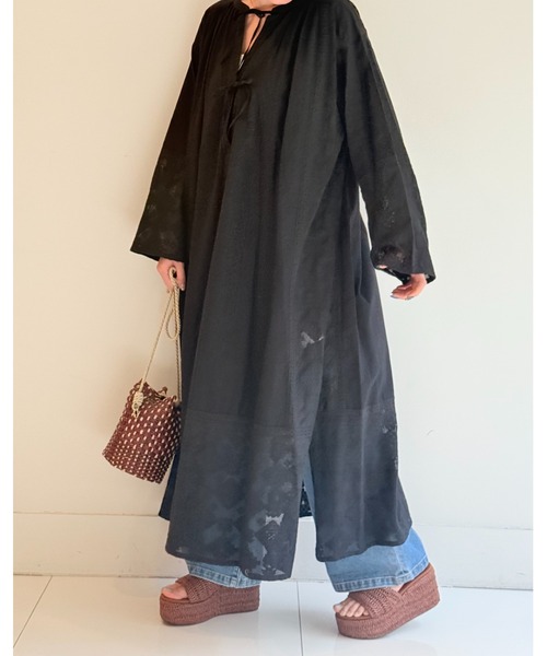 sara mallika(サラ マリカ)の「C.LINEN JOINT LACE DRESS(ワンピース・レディース・ブラック・M)」の4枚目の写真