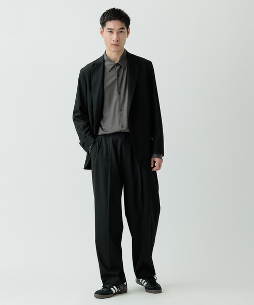 ADAM ET ROPE'(アダムエロペ)の「ワイドテーパード イージー ツータック スラックス / シーズンレス / セットアップ対応(スラックス・メンズ・チャコールグレー/ブラック/カーキ・S/M/L)」の10枚目の写真