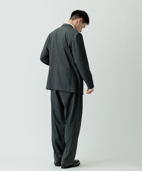 【セール】【Chambrer/シャンブレ】ワイドテーパード イージー ツータック スラックス / シーズンレス / セットアップ対応（スラックス）｜ADAM ET ROPE'（アダムエロペ）