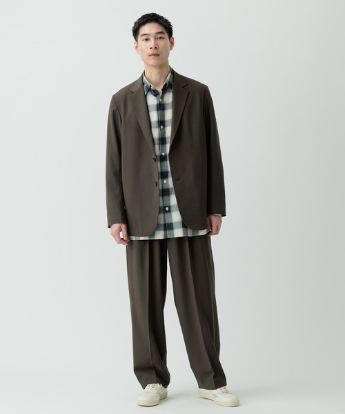 【セール】【Chambrer/シャンブレ】ワイドテーパード イージー ツータック スラックス / シーズンレス / セットアップ対応（スラックス）｜ADAM ET ROPE'（アダムエロペ）