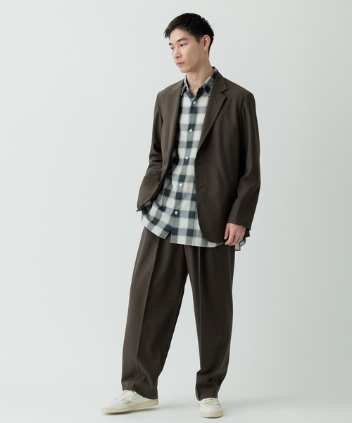 【セール】【Chambrer/シャンブレ】ワイドテーパード イージー ツータック スラックス / シーズンレス / セットアップ対応（スラックス）｜ADAM ET ROPE'（アダムエロペ）