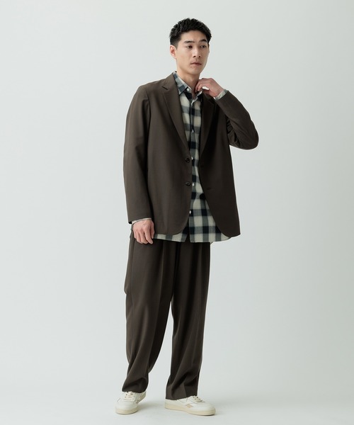 【セール】【Chambrer/シャンブレ】ワイドテーパード イージー ツータック スラックス / シーズンレス / セットアップ対応（スラックス）｜ADAM ET ROPE'（アダムエロペ）