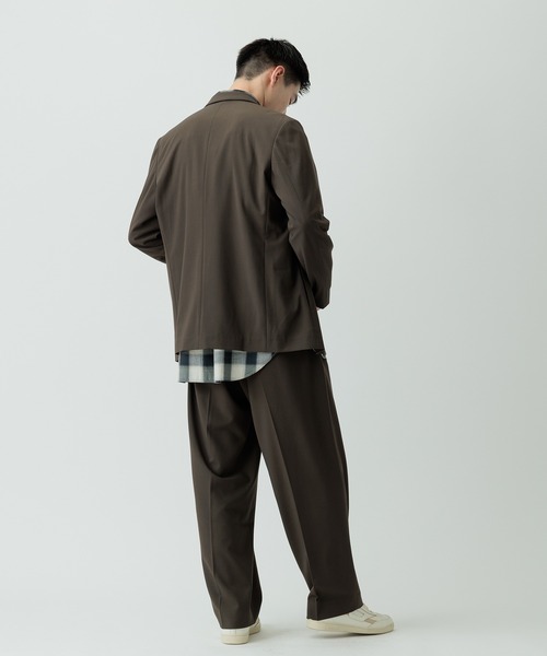 【セール】【Chambrer/シャンブレ】ワイドテーパード イージー ツータック スラックス / シーズンレス / セットアップ対応（スラックス）｜ADAM ET ROPE'（アダムエロペ）