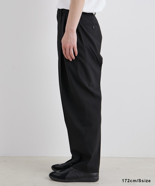 【セール】【Chambrer/シャンブレ】ワイドテーパード イージー ツータック スラックス / シーズンレス / セットアップ対応（スラックス）｜ADAM ET ROPE'（アダムエロペ）