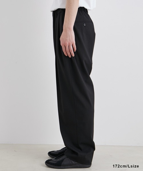 【セール】【Chambrer/シャンブレ】ワイドテーパード イージー ツータック スラックス / シーズンレス / セットアップ対応（スラックス）｜ADAM ET ROPE'（アダムエロペ）