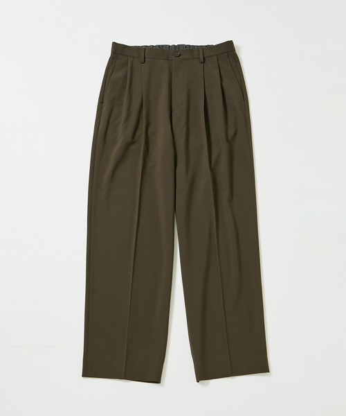 【セール】【Chambrer/シャンブレ】ワイドテーパード イージー ツータック スラックス / シーズンレス / セットアップ対応（スラックス）｜ADAM ET ROPE'（アダムエロペ）