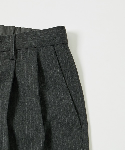 【セール】【Chambrer/シャンブレ】ワイドテーパード イージー ツータック スラックス / シーズンレス / セットアップ対応（スラックス）｜ADAM ET ROPE'（アダムエロペ）