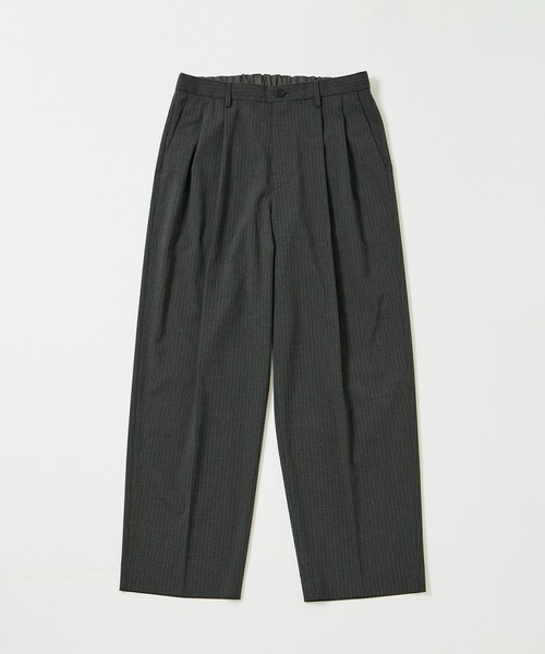 【セール】【Chambrer/シャンブレ】ワイドテーパード イージー ツータック スラックス / シーズンレス / セットアップ対応（スラックス）｜ADAM ET ROPE'（アダムエロペ）