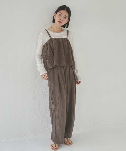 hunch(ハンチ)の「ワッシャータックパンツ(その他パンツ・レディース・ブラウン/ゴールド系/ブラック・FREE)」の18枚目の写真