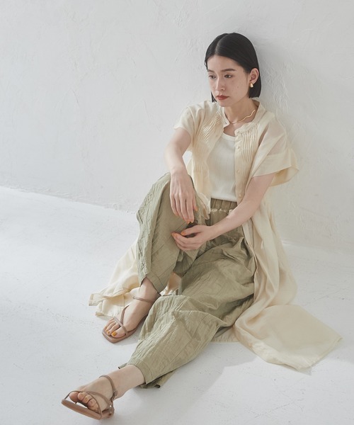 hunch(ハンチ)の「ワッシャータックパンツ(その他パンツ・レディース・ブラウン/ゴールド系/ブラック・FREE)」の5枚目の写真