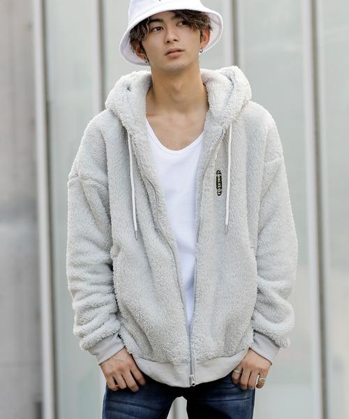 セール】【RE730】かわいいもこもこパーカーなみおくん両面ボア