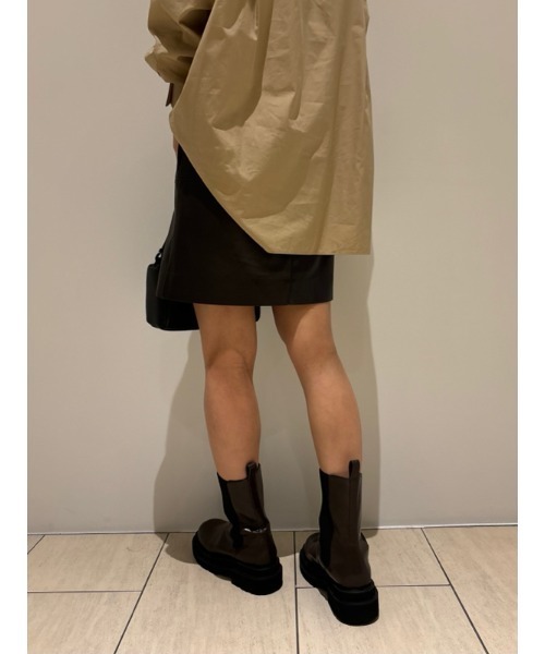 【新品タグ付】MilaOwen ミラオーウェン フェイクレザーミニスカート 新品タグ付】MilaOwen ミラオーウェン フェイクレザーミニ