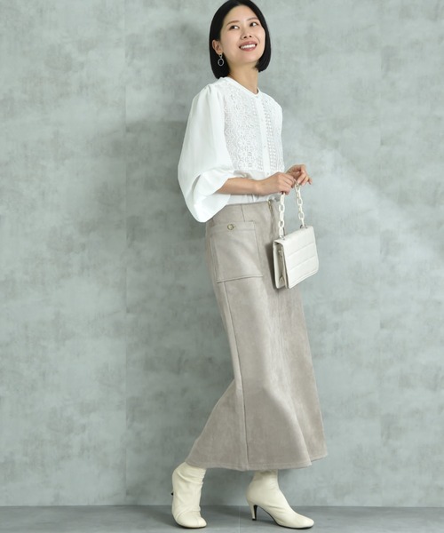 INTERPLANET（インタープラネット）の「デシン＊レース長袖シャツ（シャツ/ブラウス・レディース・オフホワイト/ブラック・FREE）」の21枚目の写真