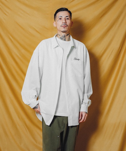 Subciety（サブサエティ）の「WOOL-LIKE LOOSE STRIPE SHIRT（シャツ
